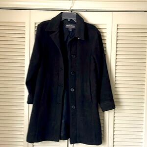 Woolrich women’s Sz S wool long coat onyx heather fully lined button front